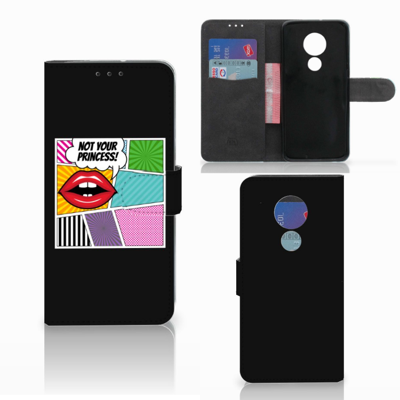 Motorola Moto G7 Power Wallet Case met Pasjes Popart Princess Motorola Moto G7 Power Wallet Case met Pasjes Popart Princess