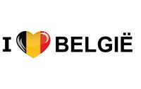 Set van 5x stuks i Love Belgie vlag sticker 19.6 cm