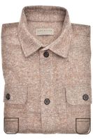 John Miller Tailored Fit Overshirt bruin, Effen - thumbnail