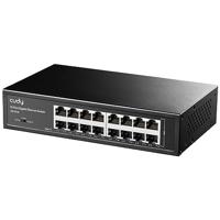 Cudy GS1016 Unmanaged Gigabit Switch voor bedrijven (16 poorten, automatische detectie, 1000 Mbit/s, prestatieoptimalisatie, plug and play), zwart