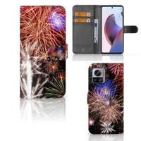 Motorola Edge 30 Ultra Wallet Case met Pasjes Vuurwerk - thumbnail