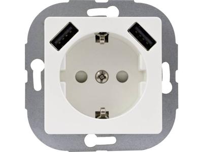 REV 0240130106 Inbouwstopcontact Kinderbeveiliging, Met USB IP20 Wit REV 0240130106 Inbouwstopcontact Kinderbeveiliging, Met USB IP20 Wit