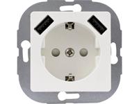 REV 0240130106 Inbouwstopcontact Kinderbeveiliging, Met USB IP20 Wit