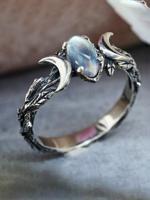 Vintage Maansteen gesneden Ring