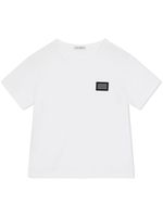 Dolce & Gabbana Kids t-shirt en coton à patch logo - Blanc