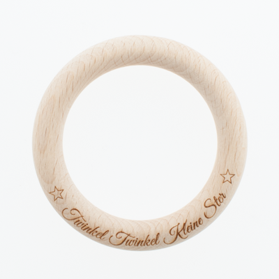 Houten Bijtring Twinkel Twinkel Kleine Ster 70mm Houten Bijtring Twinkel Twinkel Kleine Ster 70mm