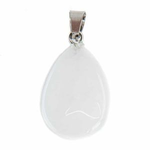 Druppelvormige Edelsteen Hanger Witte Jade (20 mm)