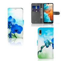 Huawei Y6 (2019) Hoesje Orchidee Blauw - Cadeau voor je Moeder - thumbnail