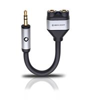 Oehlbach i-Connect J-AD mobiele Y-adapter, 3,5 mm jack op 2 x 3,5 mm jack zwart