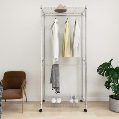 vidaXL Kledingrek 2-laags met wielen 100 kg 90x45x198 cm chroomkleurig vidaXL Kledingrek 2-laags met wielen 100 kg 90x45x198 cm chroomkleurig