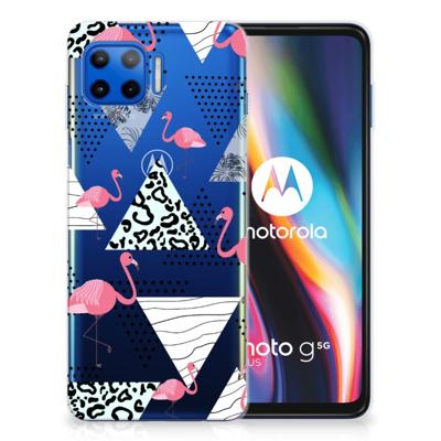 Motorola Moto G 5G Plus TPU Hoesje Flamingo Triangle