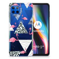 Motorola Moto G 5G Plus TPU Hoesje Flamingo Triangle