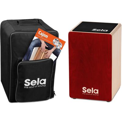 Sela SE 191 EN Primera Brown Cajon Set + tas, pad, Engelstalig boek
