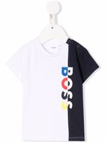 BOSS Kidswear t-shirt colour block - Blanc