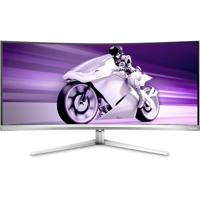 PHILIPS Evnia 34M2C8600-34 inch gebogen WQHD-gamingmonitor, QD OLED, 175Hz, 0,1 ms GTG, HDR 400, ambiglow, in hoogte verstelbaar, luidsprekers, Smart Image (3440 x 1440, HDMI 2.0/DP 1.4/USB-C)