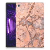 Lenovo Tab M10 Plus Tablet Back Cover Marmer Oranje - thumbnail