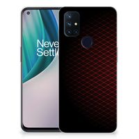 OnePlus Nord N10 5G TPU bumper Geruit Rood - thumbnail