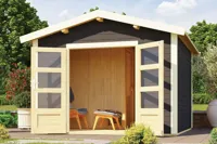 Karibu | Anton Buitensauna Terragrijs | Kachel 9 kW Externe Bediening