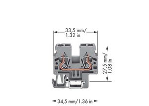 WAGO 870-911 Doorgangsklem 5 mm Spanveer Toewijzing: L Grijs 100 stuk(s)