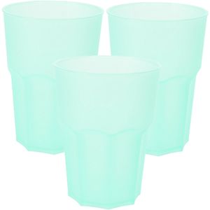 Drinkbekers - 24x stuks - onbreekbaar kunststof - mintgroen - 480 ml