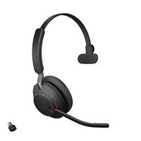 Jabra Evolve2 65 Draadloze Headset – UC-gecertificeerde Monokoptelefoon met Noise Cancelling en Lange Batterijduur – USB-C Bluetooth Adapter – Zwart