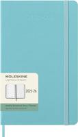 Moleskine 18 Monate Wochen Notizkalender 2025/2026, L/A5, 1 Wo = 1 Seite, rechts linierte Seite, fester Einband, Aquamarin