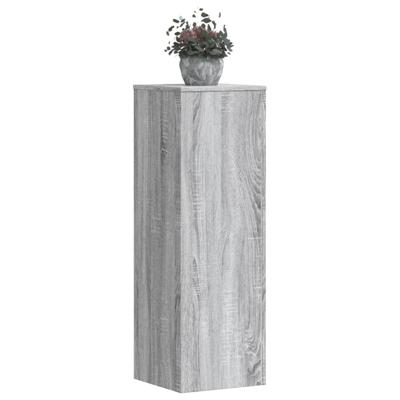 Plantenstandaards 2 st 33x33x100 cm bewerkt hout grijs sonoma