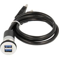 2x USB 3.0-bus A - 2x USB 3.0-stekker A Schlegel Elektrokontakt RRJ_2USB3_150CM Schlegel 1 stuk(s)