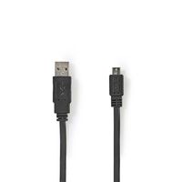 Platte USB 2.0-Kabel | A Male - Micro-B Male | 1,0 m | Zwart [CCGP60410BK10] - thumbnail