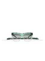 MISSONI EYEWEAR lunettes de soleil à effet écailles de tortue - Vert - thumbnail