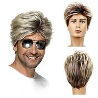 Jaren '80 herenpruik blonde korte pruik synthetisch cosplay kostuum halloween pruik voor fancy dress Lightinthebox