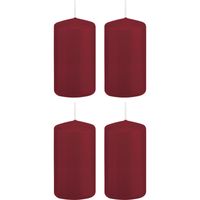 4x Kaarsen bordeauxrood 6 x 12 cm 40 branduren sfeerkaarsen   -