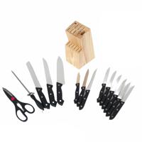 Luxe messenblok 14-delig met RVS messenset met accessoires