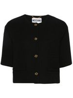 Moschino veste en tweed à coupe crop - Noir