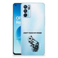 OPPO Reno 6 5G Silicone-hoesje Gun Don't Touch My Phone - thumbnail