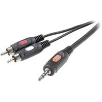 SpeaKa Professional SP-7869792 Cinch/Jackplug Audio Aansluitkabel [2x Cinch-stekker - 1x Jackplug male 3,5 mm] 10.00