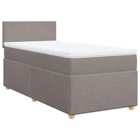 vidaXL Boxspring met matras stof taupe 100x200 cm