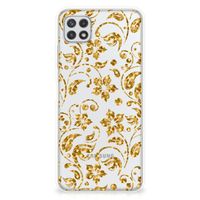 Samsung Galaxy A22 5G TPU Case Gouden Bloemen