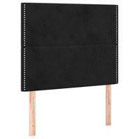 vidaXL Hoofdbord LED 100x5x118/128 cm fluweel zwart, hoofdeinde, houten hoofdeinde, bedonderdeel, houten hoofdbord, slaapkamermeubel, bedaccessoire