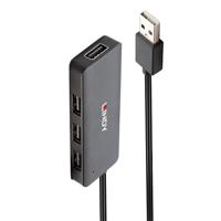 Lindy 42986 interface hub USB 2.0 480 Mbit/s Zwart