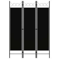 vidaXL Kamerscherm met 3 panelen 120x180 cm zwart