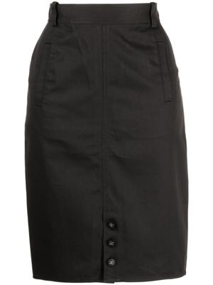 CHANEL Pre-Owned 1990 kokerrok met CC knopen - Bruin