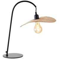Brillant | Jeffer tafellamp zwart/naturel | 1x A60, E27, 52W, geschikt voor normale lampen (niet meegeleverd)