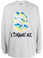 A BATHING APE® t-shirt Gradient Ape Head en coton - Gris - thumbnail