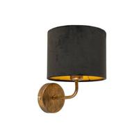 QAZQA Vintage wandlamp goud met zwarte velours kap - Matt - thumbnail