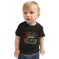 Santas little helper / Het hulpje van de Kerstman Kerst t-shirt zwart voor babys - thumbnail