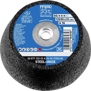 PFERD 63418402 Schuurpan 50 ETT 125-25 A 16 SG STEELOX/M14 Diameter: 125 mm 2 stuk(s)