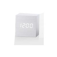 Multicolor geluiden controle houten klok moderne digitale LED Bureau alarm klok thermometer timer wit hout