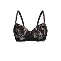 Sassa Mode gebloemde voorgevormde beugelbh Black Beauty zwart