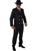 gangsterpak heren polyester zwart maat L